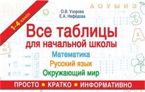 Все таблицы для начальной школы. Математика, русский язык, окружающий мир. О.В. Узорова, Е.А. Нефёдова 978-5-17-100525-2